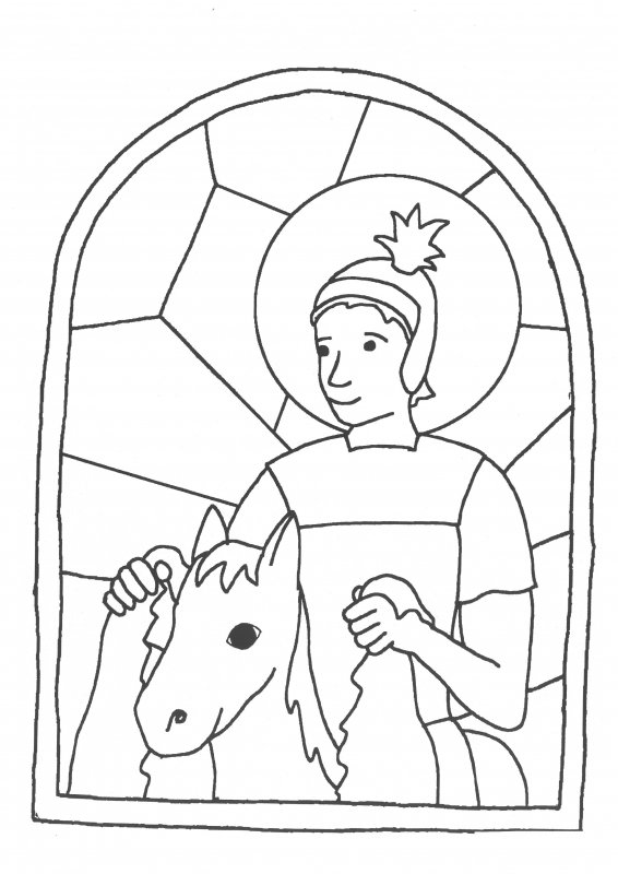 Omalovánka Sv. Martin a jeho kůň - Posvícení a Sv. Martin